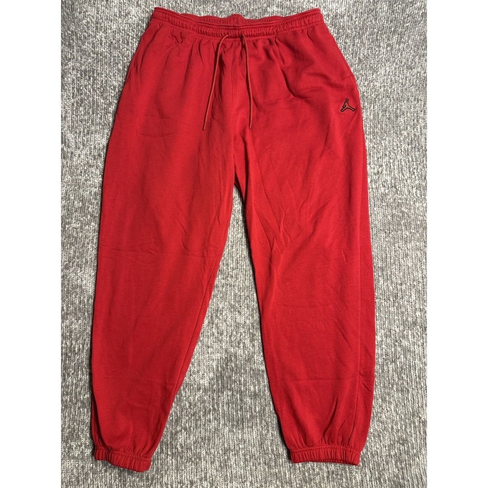 Jordan Womens Red Essentials Fleece Jogger Size L Pants DN4575 587 Rare HTF